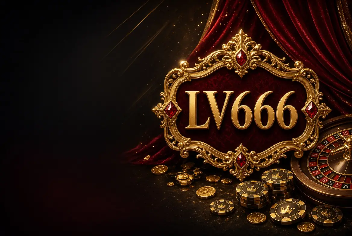lv666 bangladesh banner with gold logo, roulette and chips
